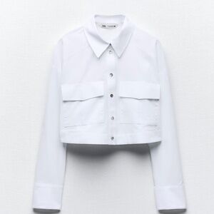 Cropped Poplin Shirt